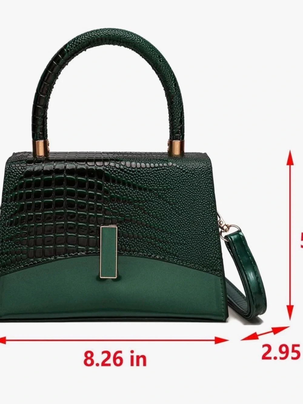 Structured Top-Handle Women's Satchel Bag in Dark Green